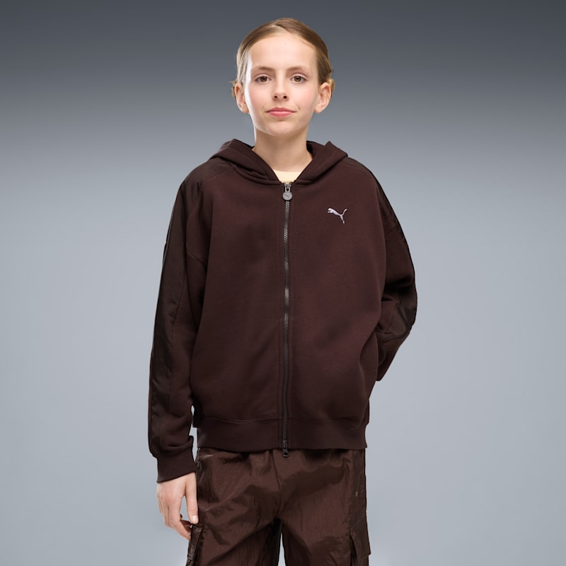 Midnight Shadow Big Kids' T7 Oversized Zip-Up Hoodie - Image 2