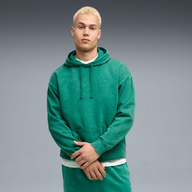 PUMA Elevated Essentials Acid Wash Men's Fleece Hoodie - Image 4