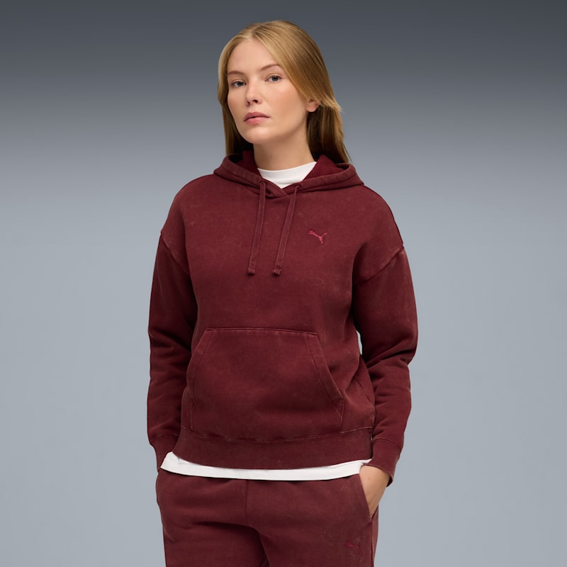 PUMA Elevated Essentials Acid Wash Women's Fleece Hoodie - Image 5